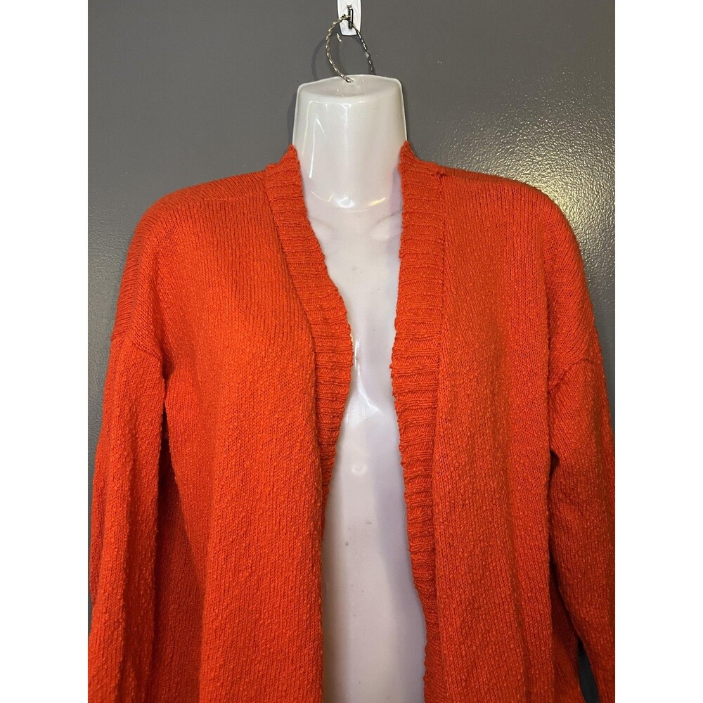 Marled Reunited Clothing Cardigan Sweater Womens XL Orange Open Front V Neck